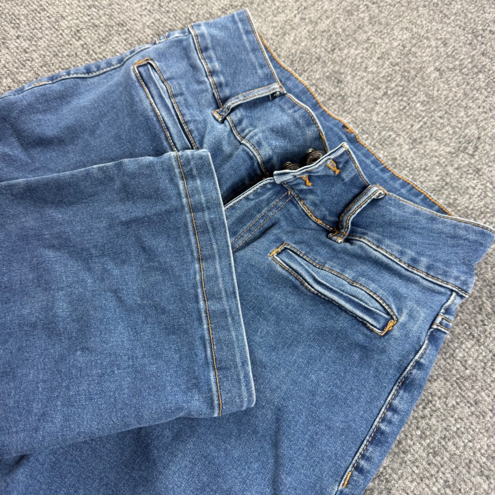 Sidefeel Wide Leg Jeans 4 Blue High Rise Stretch Denim Pants Womens